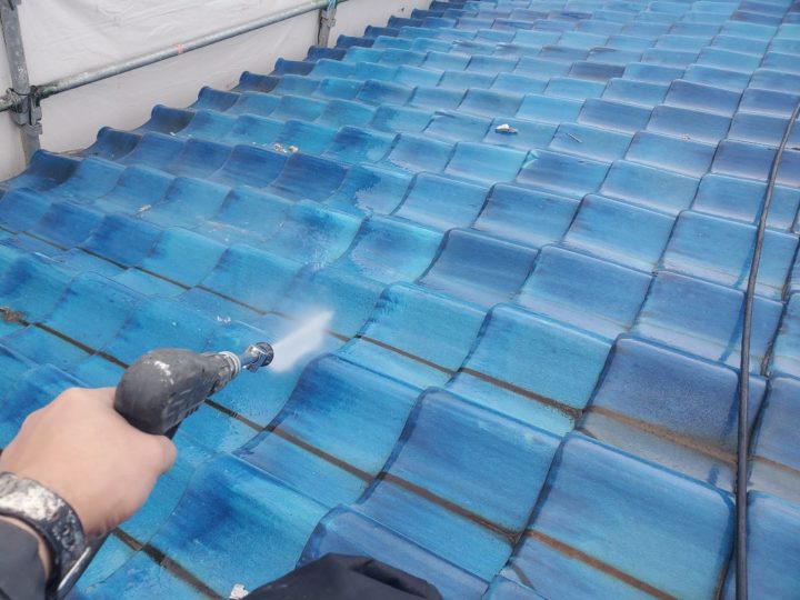 屋根漆喰補修/高圧洗浄